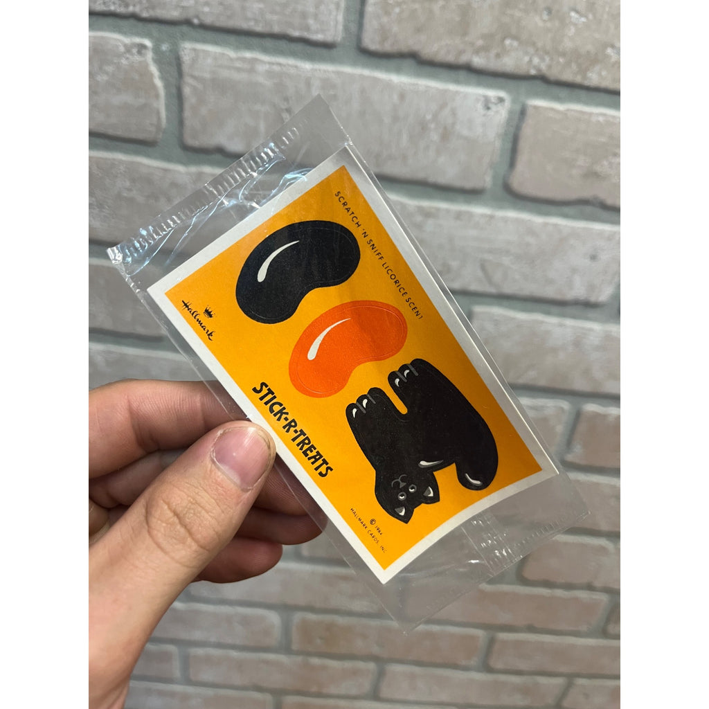 Vintage Halloween Stick-R-Treats Black Cat Hallmark 1984 Stickers NEW Sealed