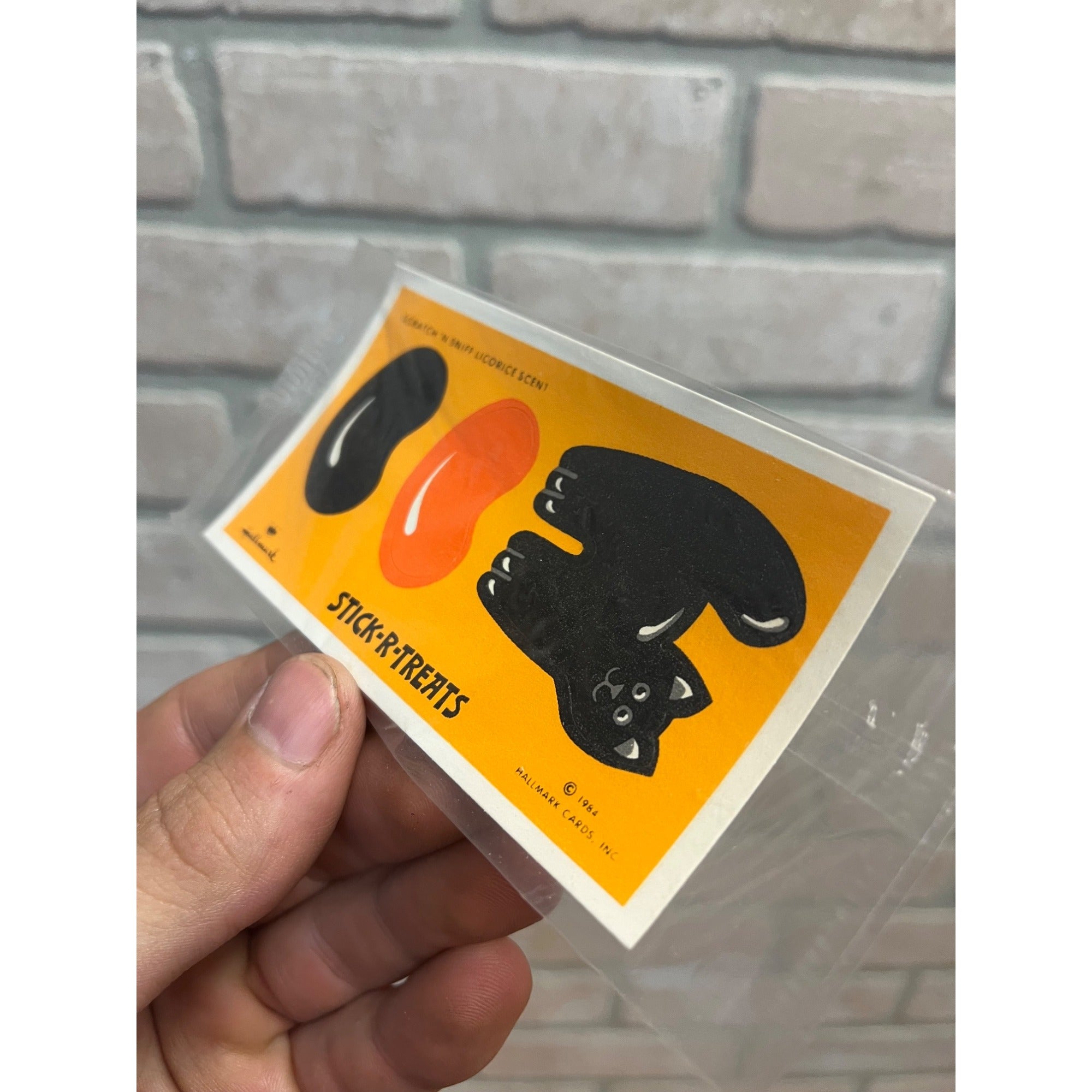 Vintage Halloween Stick-R-Treats Black Cat Hallmark 1984 Stickers NEW Sealed