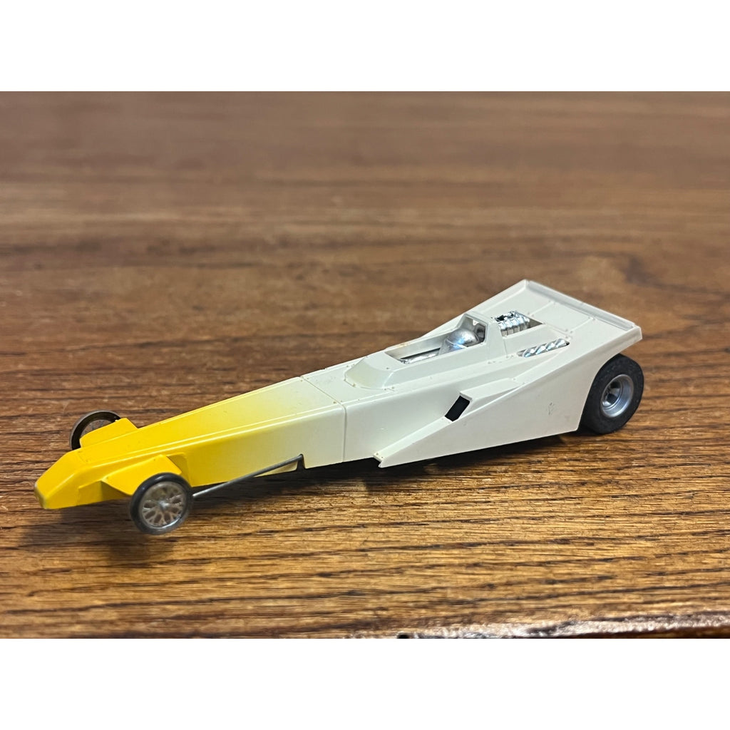 Vintage Aurora AFX Furious Fueler Yellow & White Dragster HO Slot Car