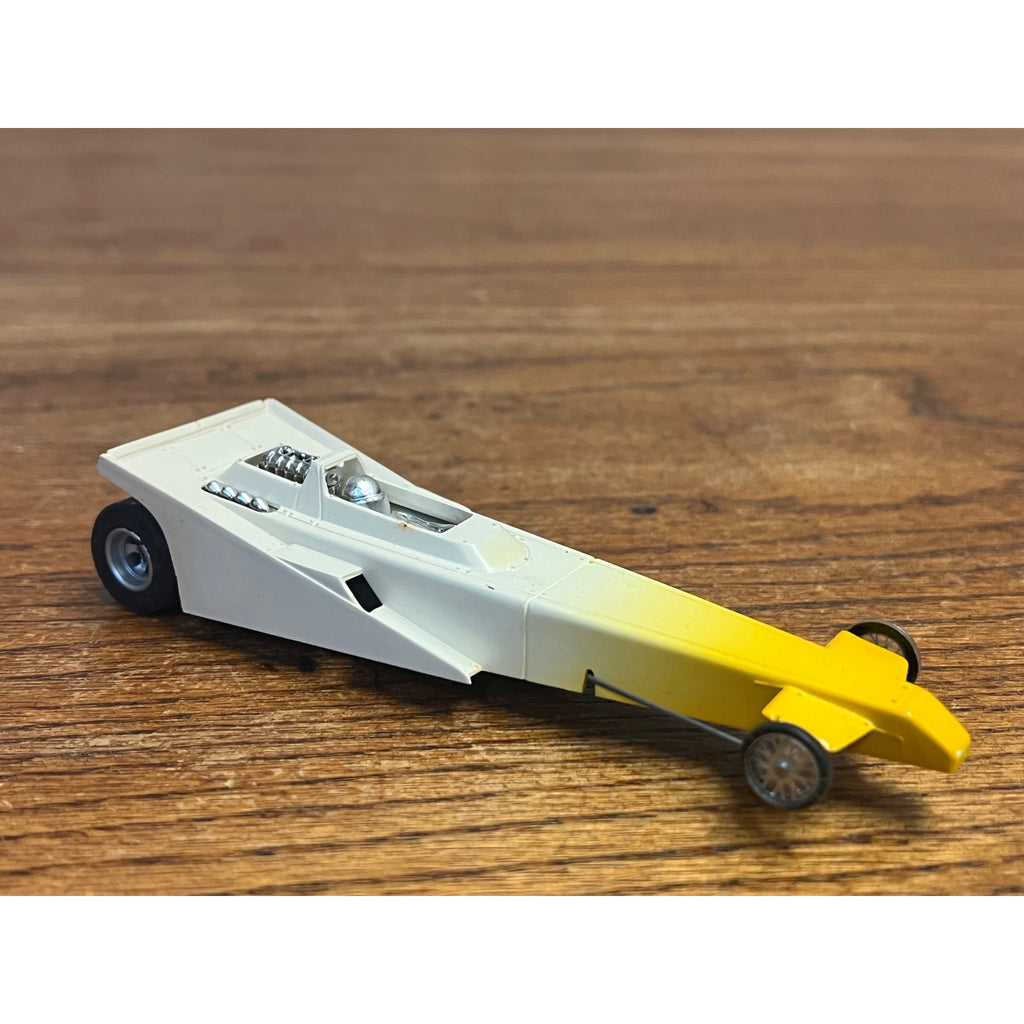 Vintage Aurora AFX Furious Fueler Yellow & White Dragster HO Slot Car