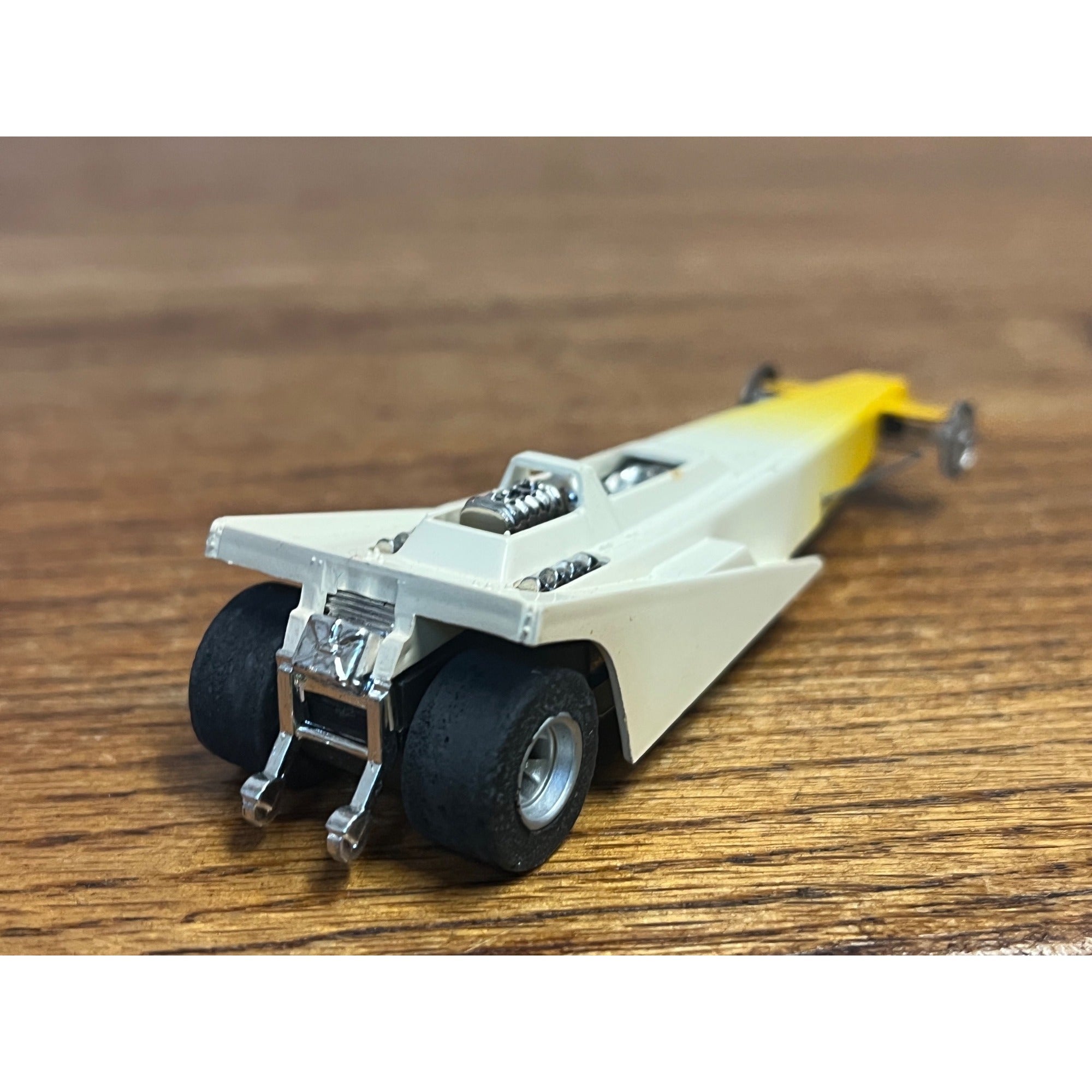 Vintage Aurora AFX Furious Fueler Yellow & White Dragster HO Slot Car