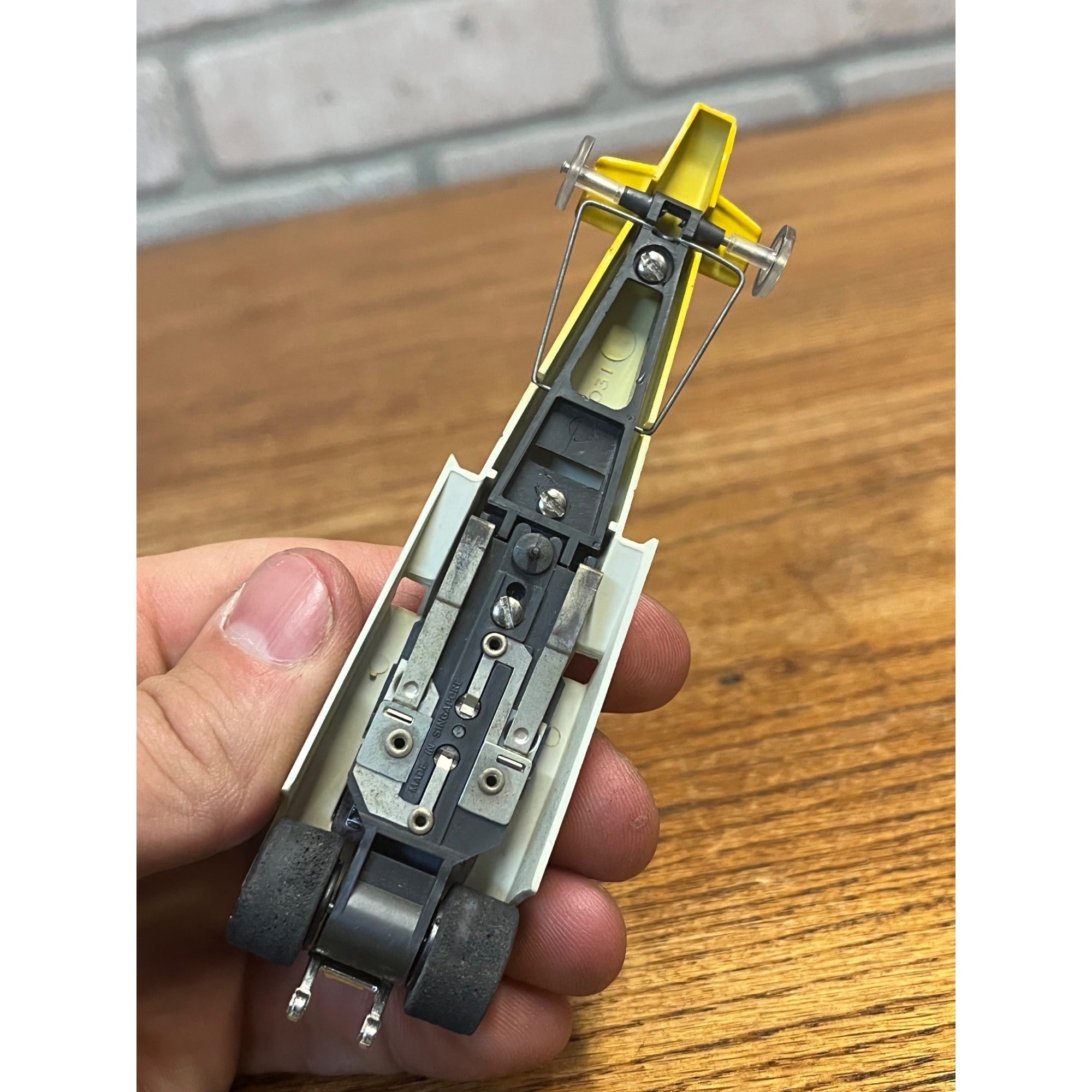 Vintage Aurora AFX Furious Fueler Yellow & White Dragster HO Slot Car
