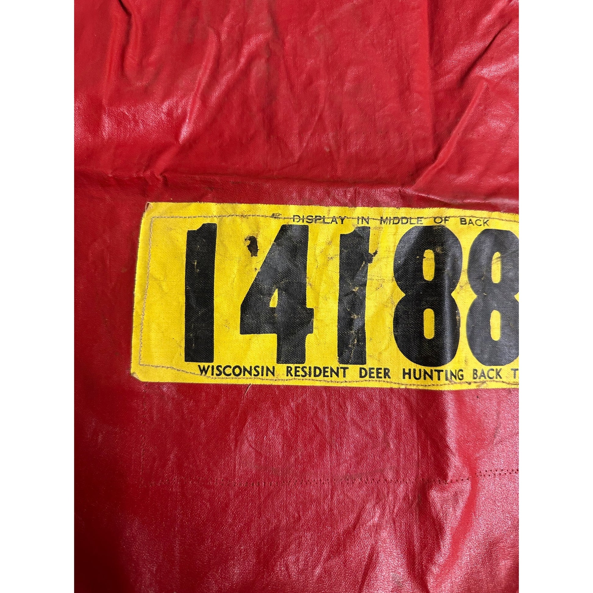 RARE Vintage 1948 Wisconsin Resident Cloth Deer Hunting License Tag Yellow