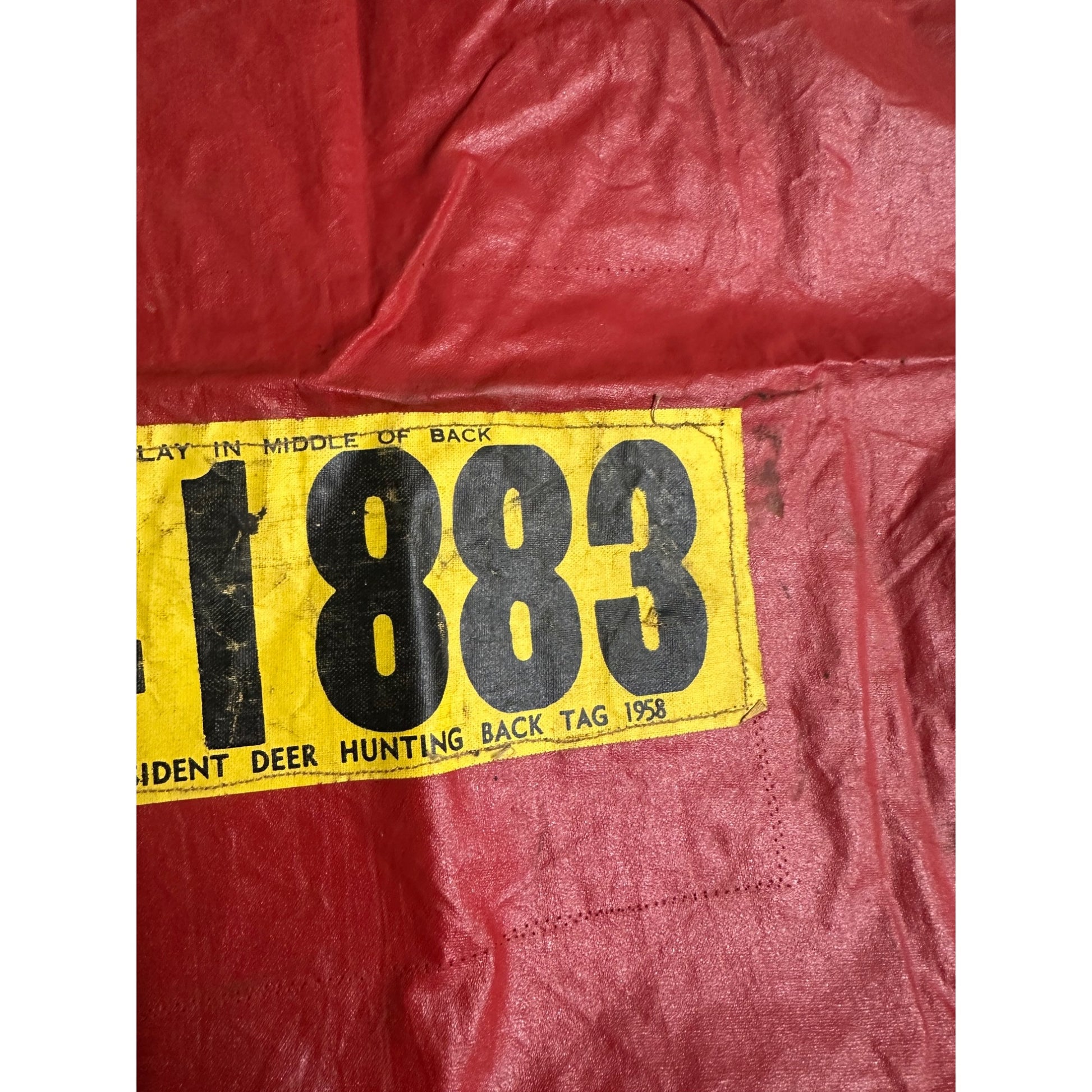RARE Vintage 1948 Wisconsin Resident Cloth Deer Hunting License Tag Yellow