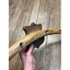 Antique Primitive Folk Art Butcher's Wooden Hog Gambrel Hat Hook Wall Mount OOAK