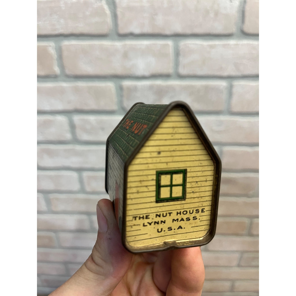 Vintage Salted Peanut Tin Home of Good Nut House Cabin Advertising Lynn MA