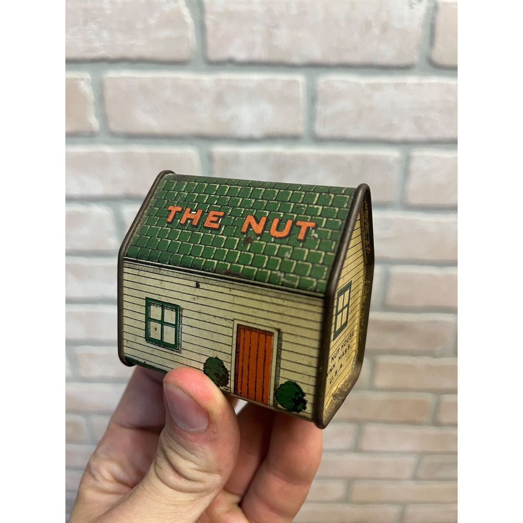 Vintage Salted Peanut Tin Home of Good Nut House Cabin Advertising Lynn MA