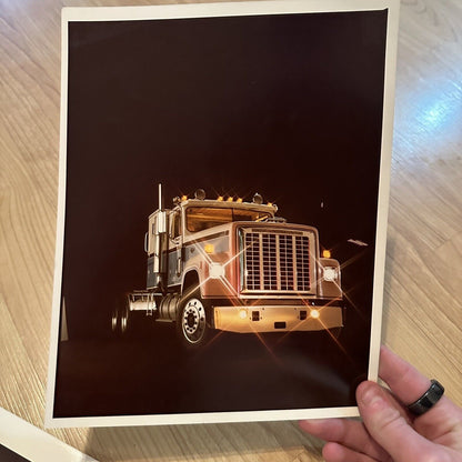 (2) Original International Semi Cab 4300 Photo Artwork Prints