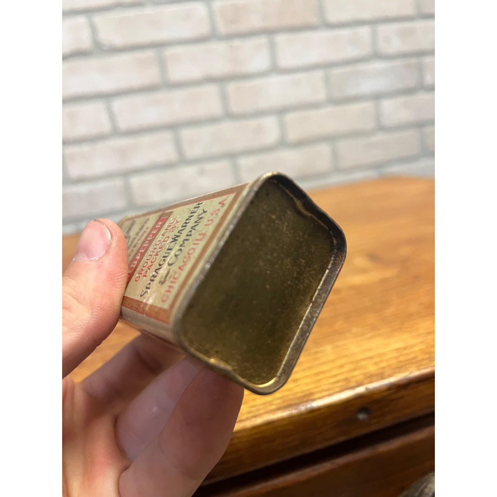 Vintage Richelieu Spice Tin Can 2oz Sprague Warner Chicago Illinois Advertising