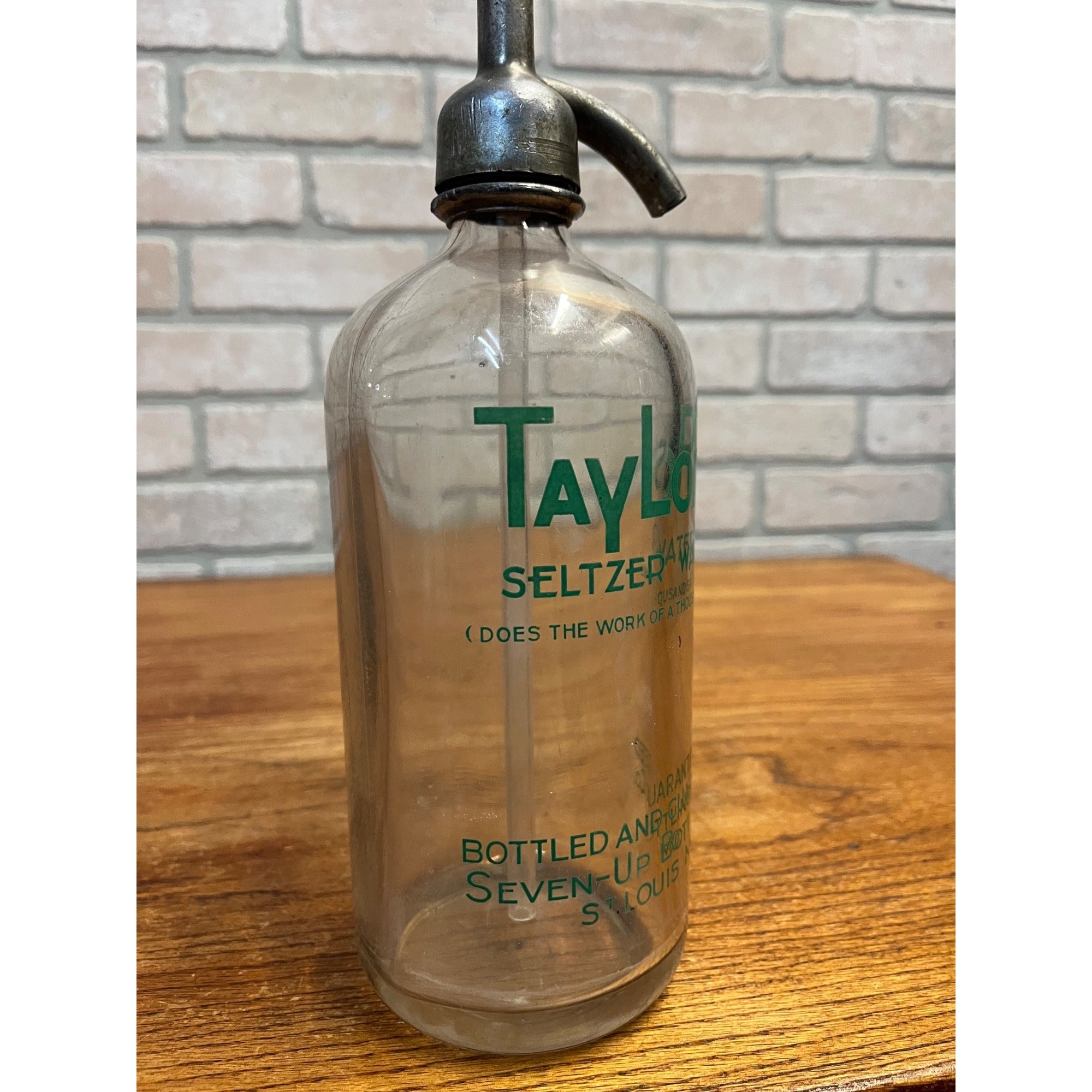 Vintage Taylor's Seltzer Water 7Up Bottling Co. Glass Bottle St. Louis MO