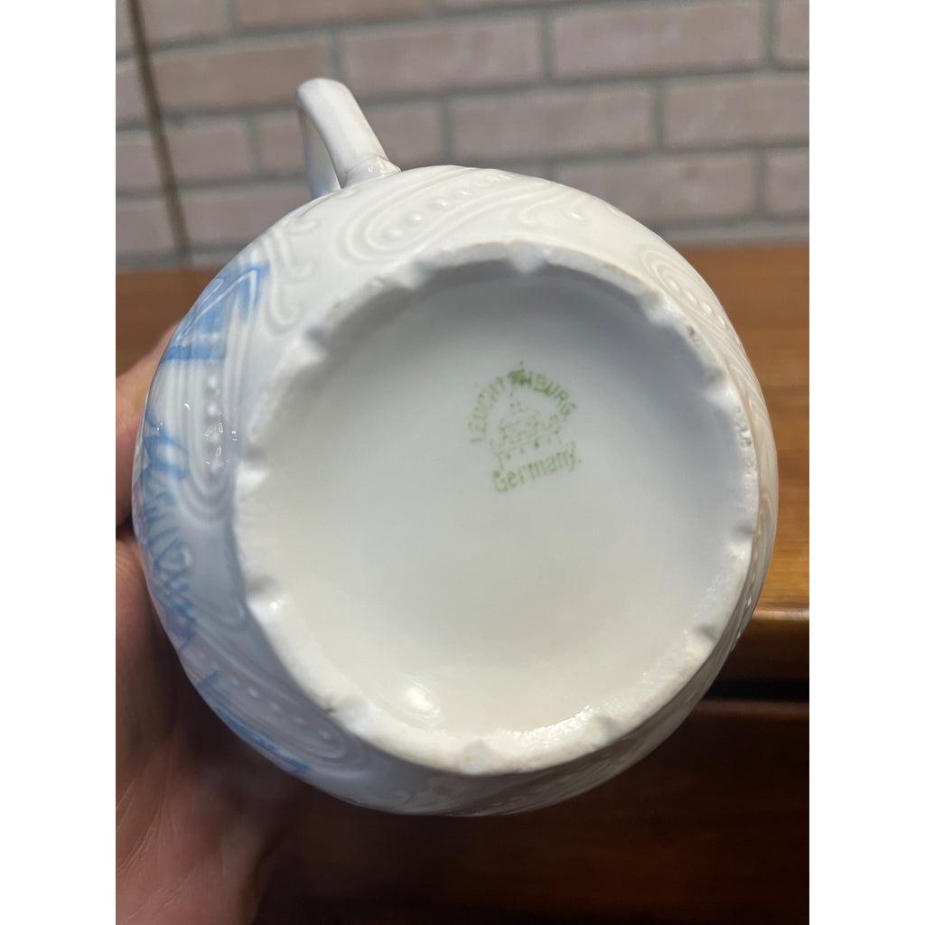 Victorian Humorous Mug German Satire Transferware Porcelain Large Tea Coffee Cup