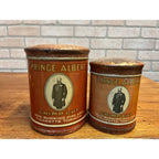 Vintage Prince Albert Crimp Cut Tobacco Round Tin (Empty) Pair Lot (2)