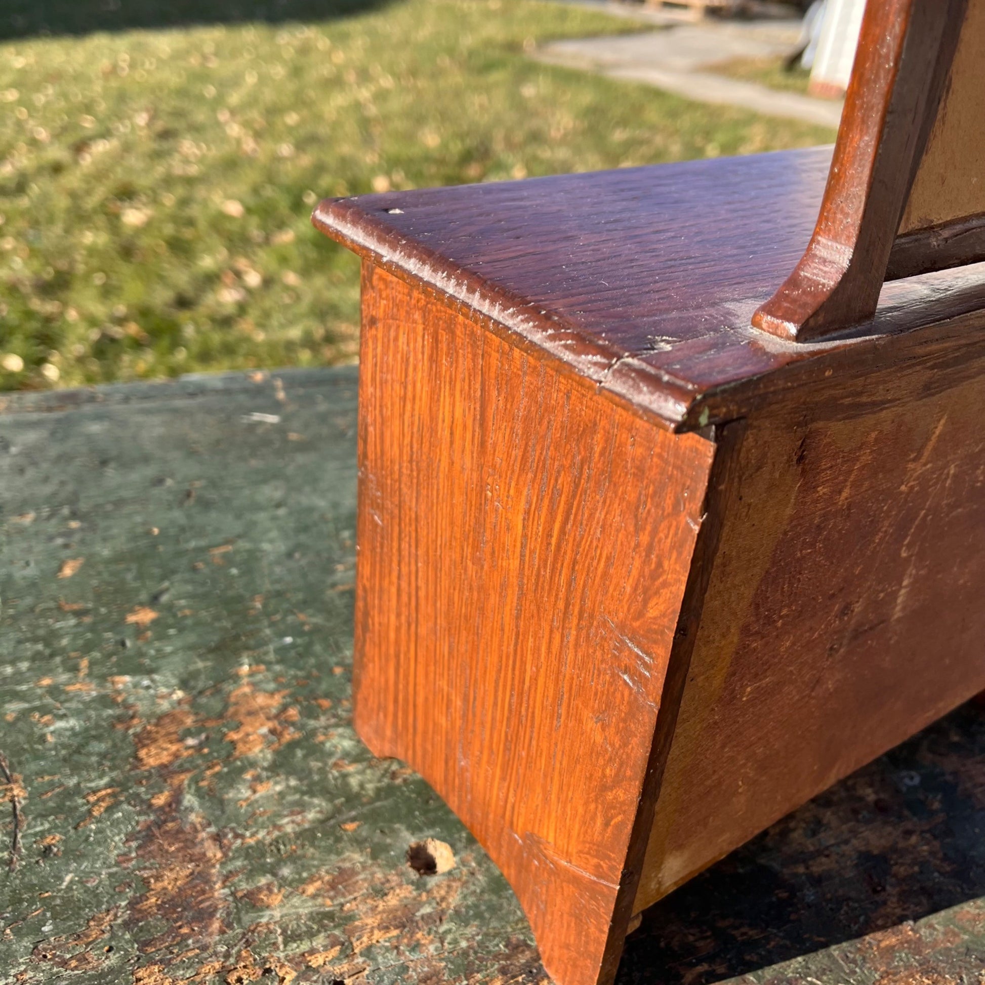 Vintage Wooden Doll Dresser Mirrored Miniature Toy Three-Drawer 13" Tall