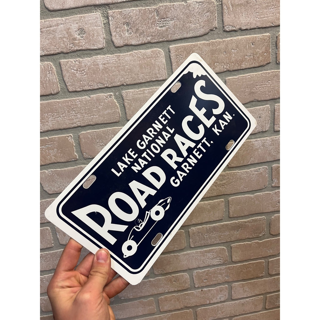 Vintage Lake Garnett License Plate Sign Plastic Drag Road Racing Hot Rod