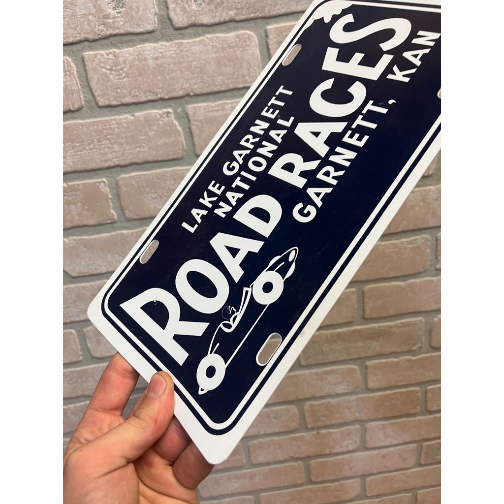 Vintage Lake Garnett License Plate Sign Plastic Drag Road Racing Hot Rod