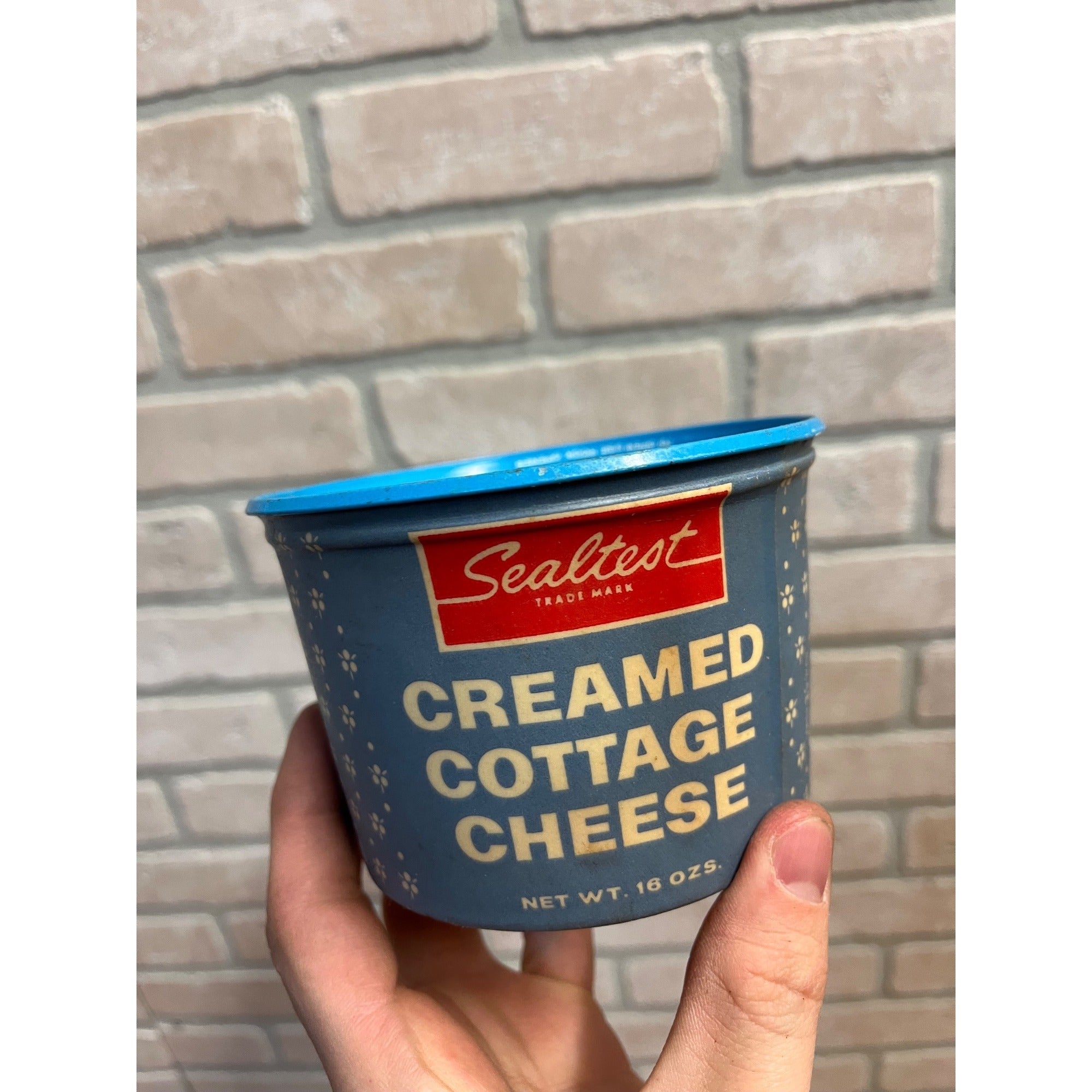Vintage Sealtest Whipped-Creamed Cottage Cheese Wax Container Pineapple