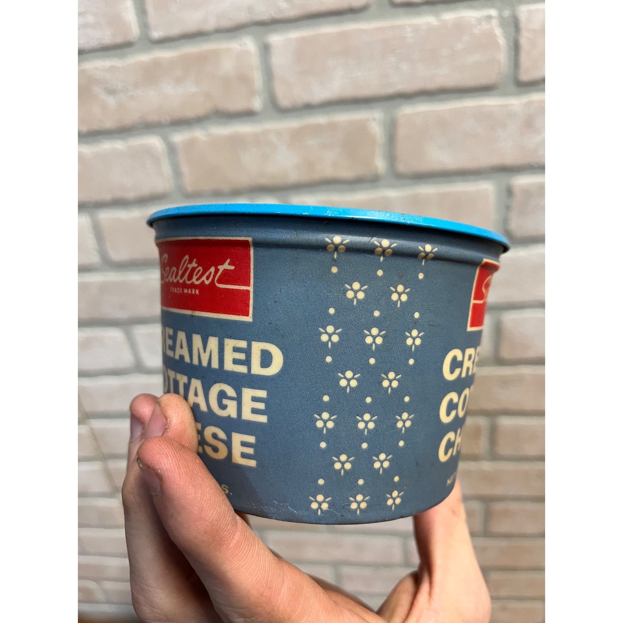 Vintage Sealtest Whipped-Creamed Cottage Cheese Wax Container Pineapple