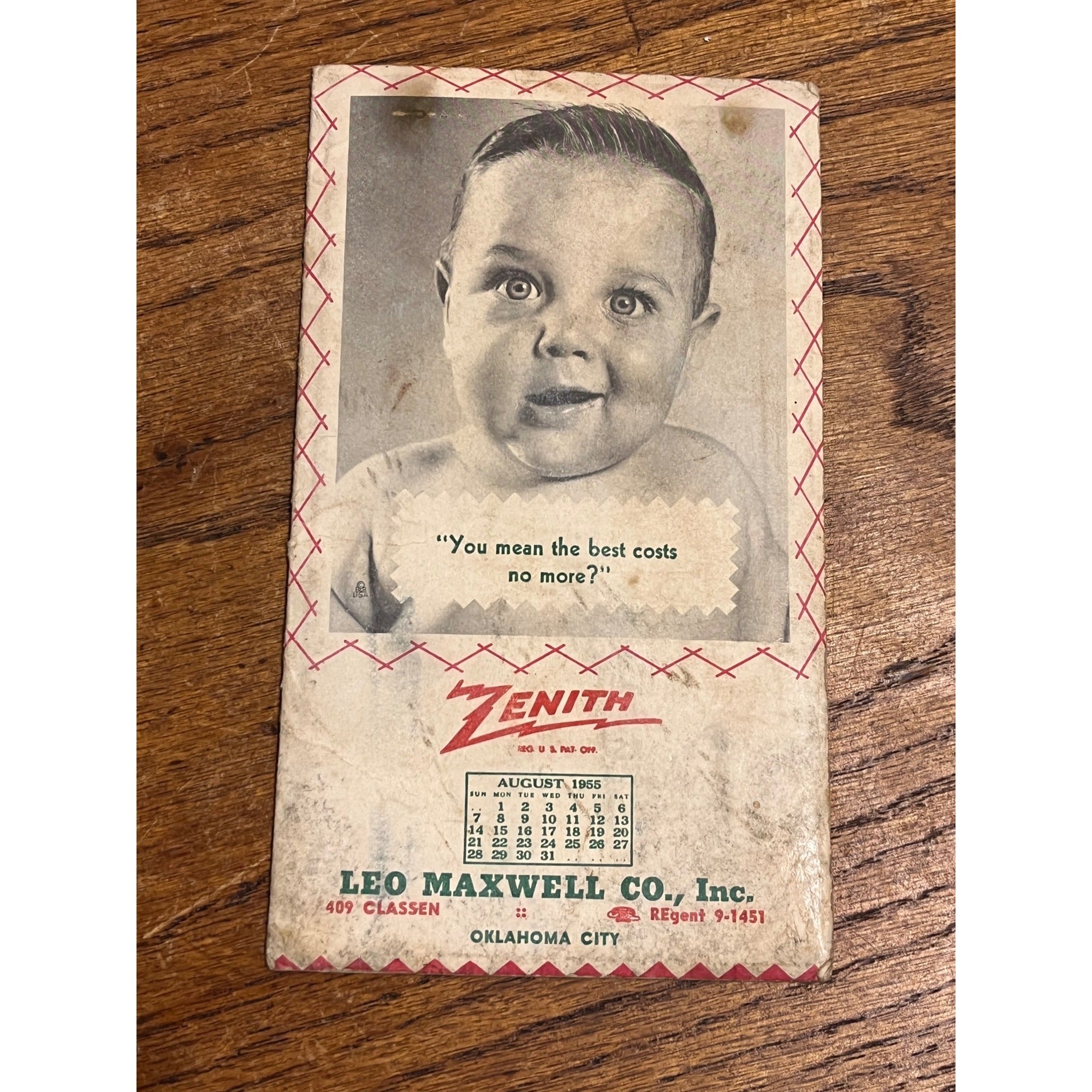 Vintage Zenith Records Advertising Memopad Notebook Leo Maxwell Co Oklahoma City