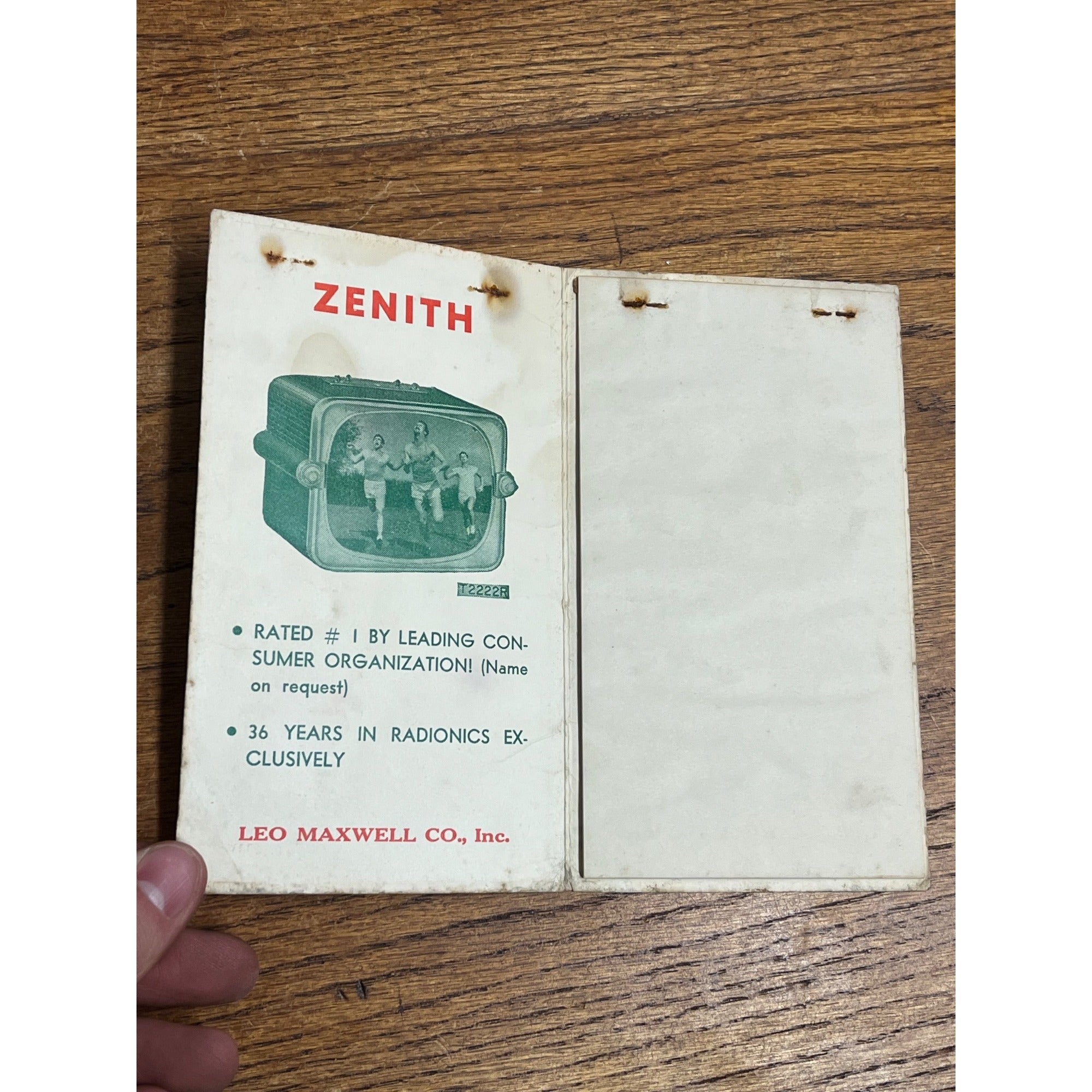 Vintage Zenith Records Advertising Memopad Notebook Leo Maxwell Co Oklahoma City