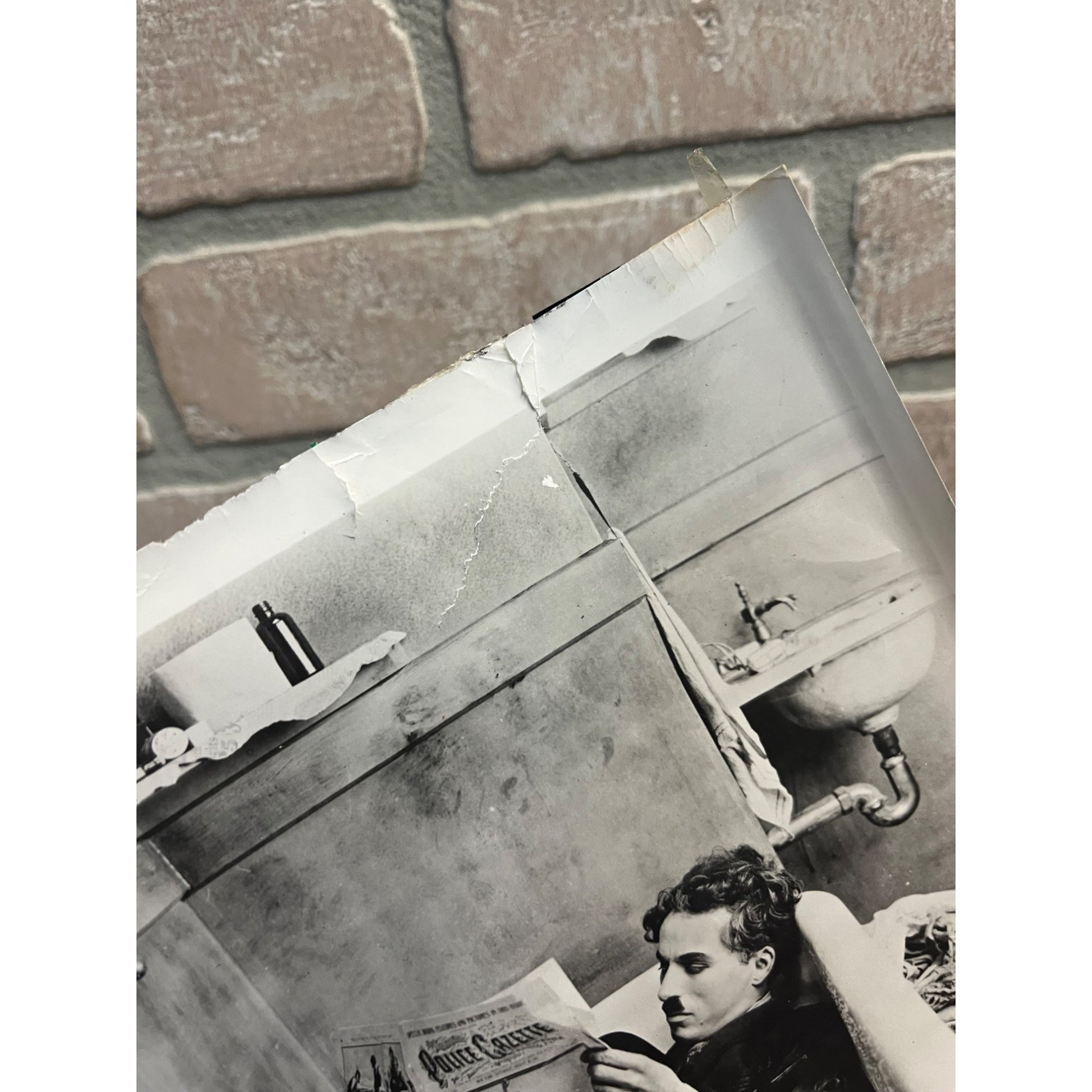 Vintage Charlie Chaplin Lot (2) Black & White Movie Still Photos Original As-Is