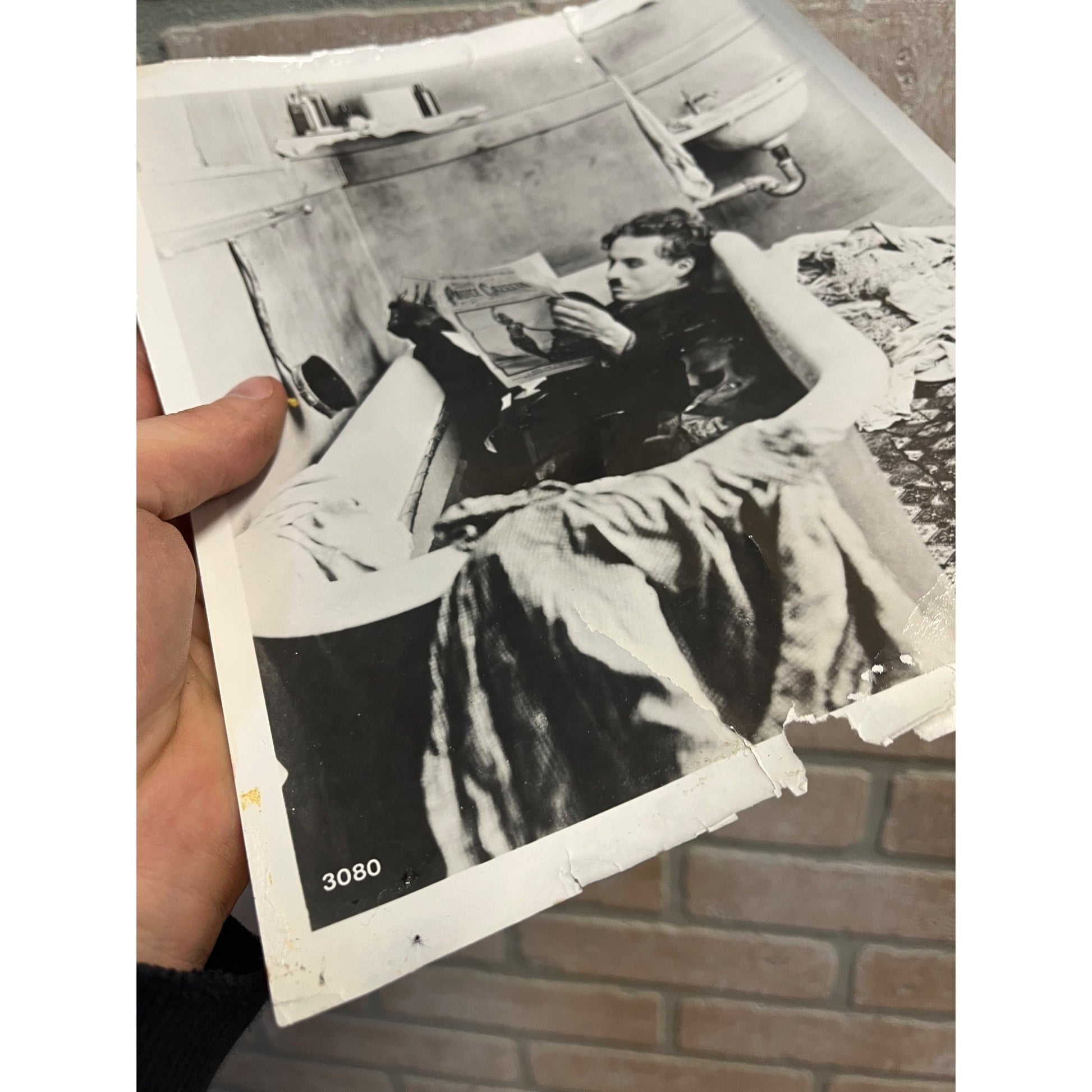 Vintage Charlie Chaplin Lot (2) Black & White Movie Still Photos Original As-Is