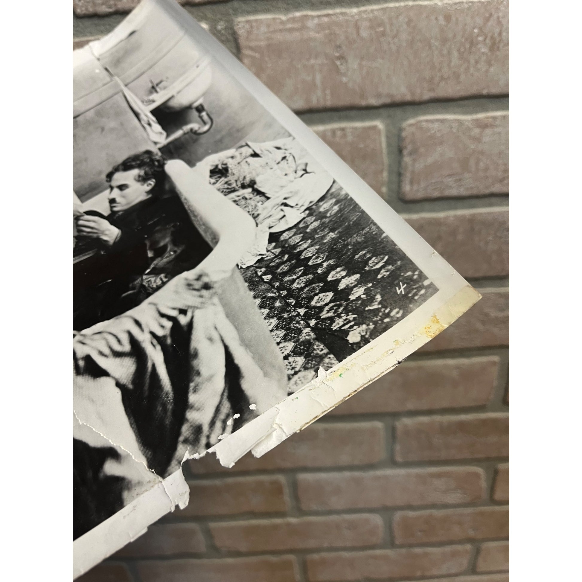 Vintage Charlie Chaplin Lot (2) Black & White Movie Still Photos Original As-Is
