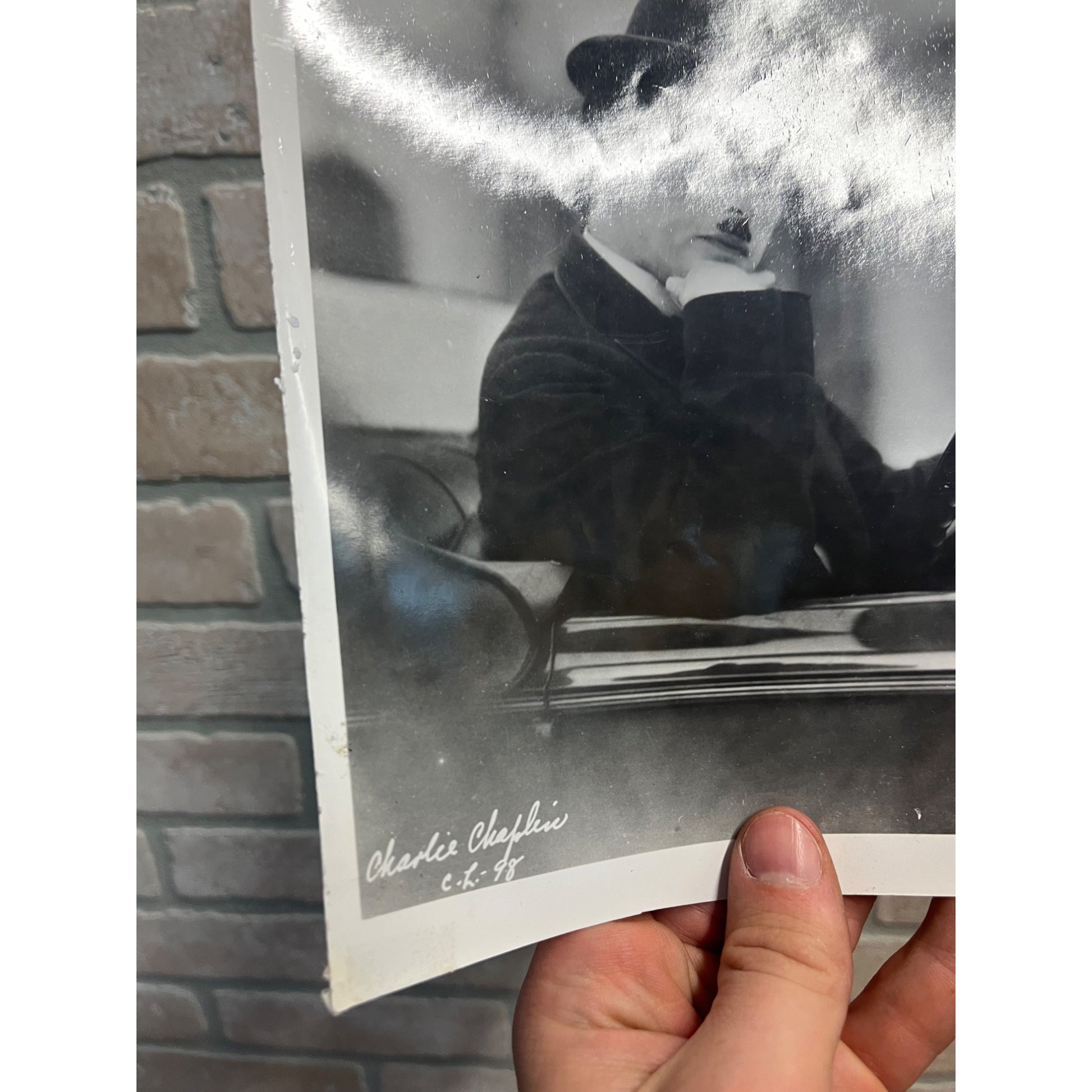 Vintage Charlie Chaplin Lot (2) Black & White Movie Still Photos Original As-Is