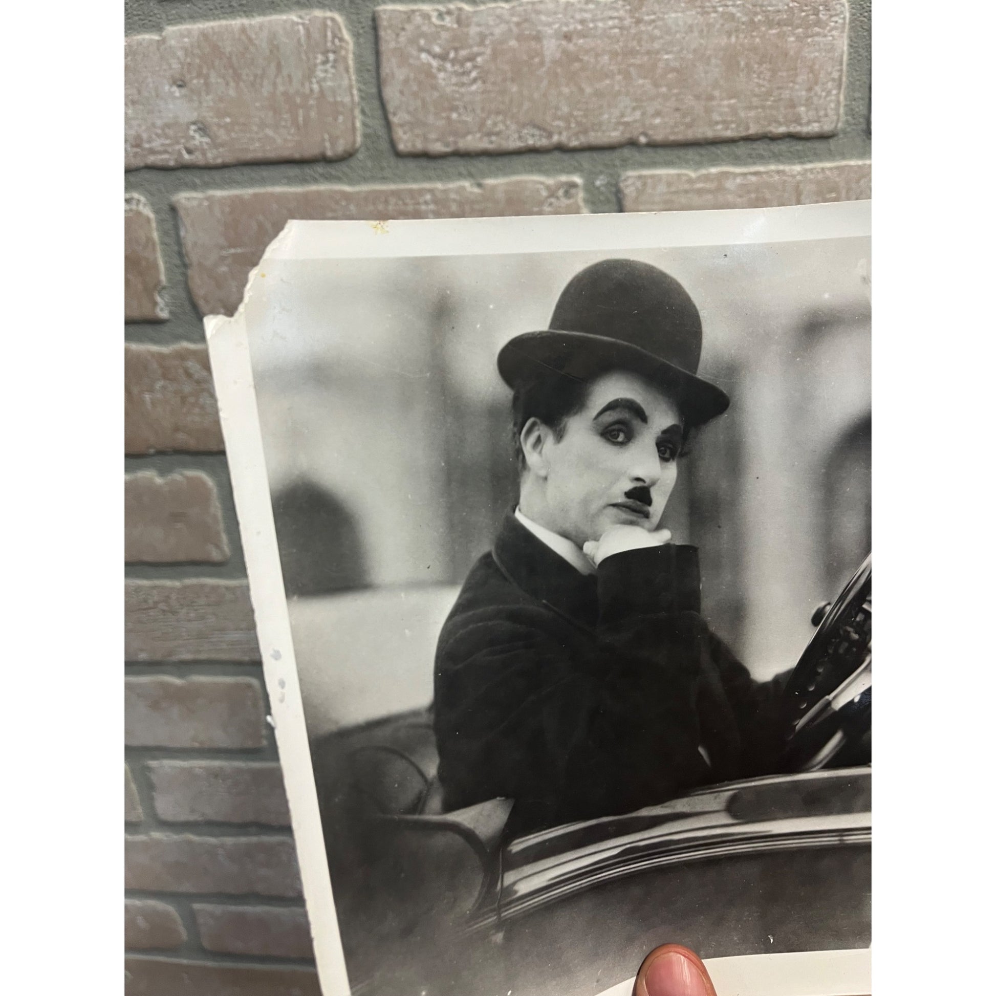 Vintage Charlie Chaplin Lot (2) Black & White Movie Still Photos Original As-Is