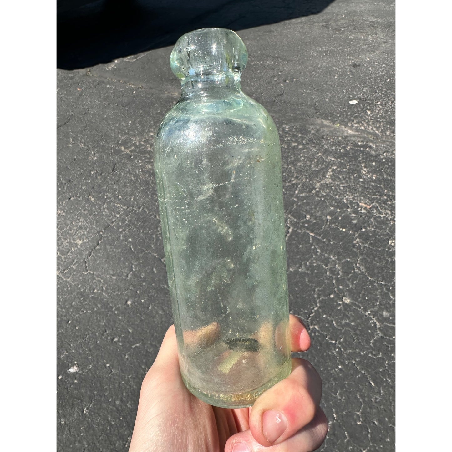 Antique 1890s Chas. Farm Soo Michigan Hutchinson Soda Bottle Blob MI Mich.