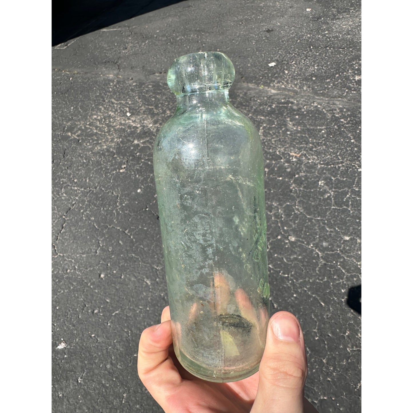 Antique 1890s Chas. Farm Soo Michigan Hutchinson Soda Bottle Blob MI Mich.