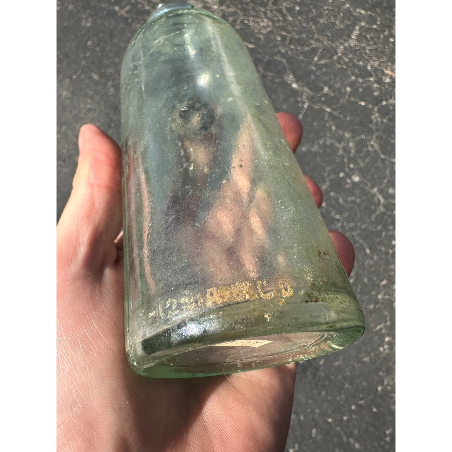 Antique 1890s Chas. Farm Soo Michigan Hutchinson Soda Bottle Blob MI Mich.