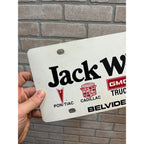 Vintage Jack Wolf Pontiac Cadillac Jeep AMC Dealer Booser Plastic License Plate