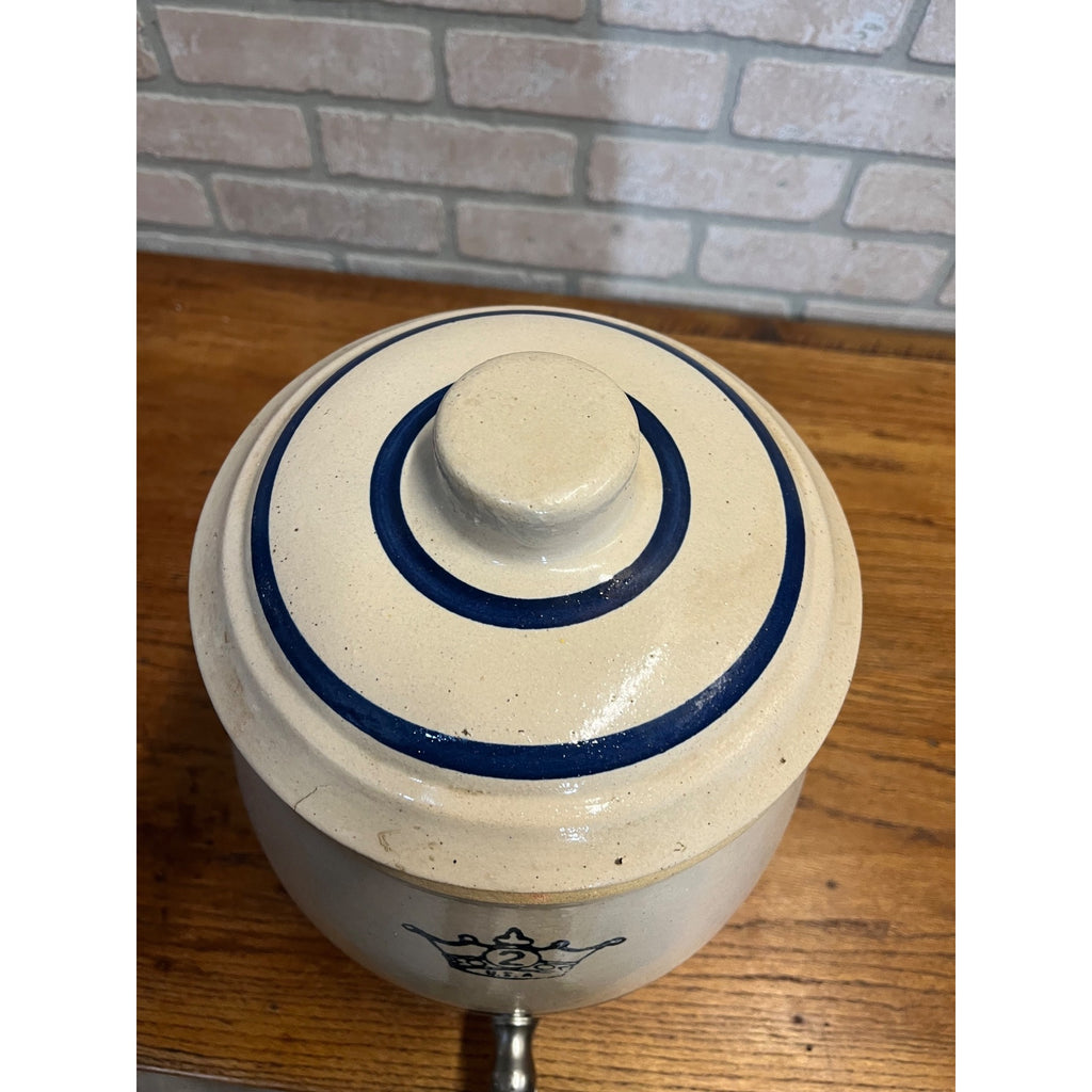 Antique Vintage Robinson Ransbottom Stoneware Water Cooler 2 Gallon
