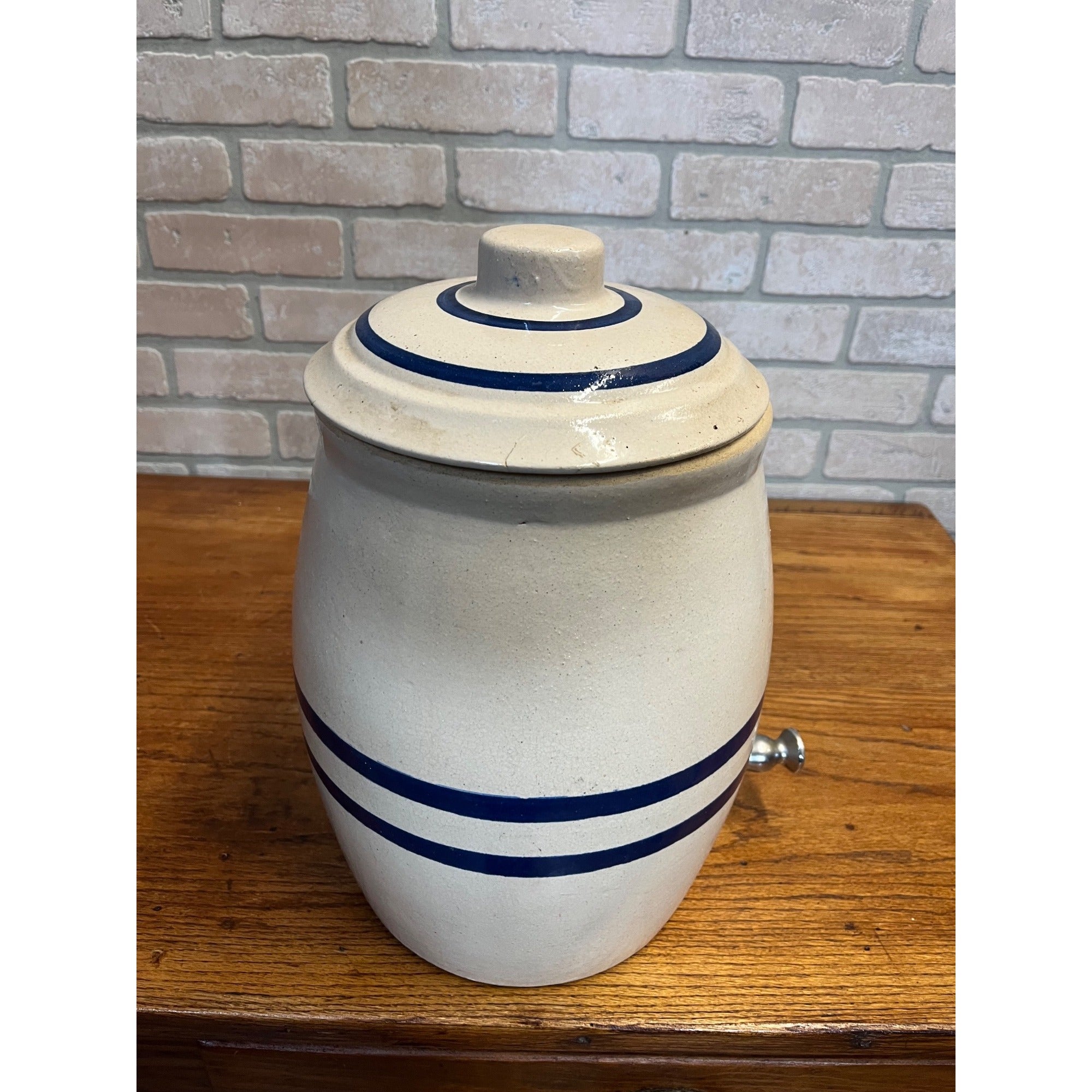 Antique Vintage Robinson Ransbottom Stoneware Water Cooler 2 Gallon