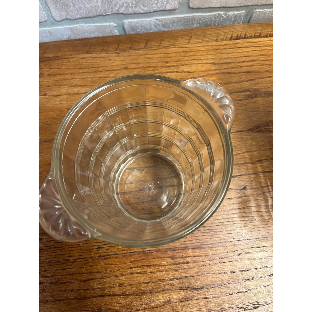 Vintage 1930s Art Deco Ribbed Glass Cocktail Shaker Bar Set w/ Ice Bucket