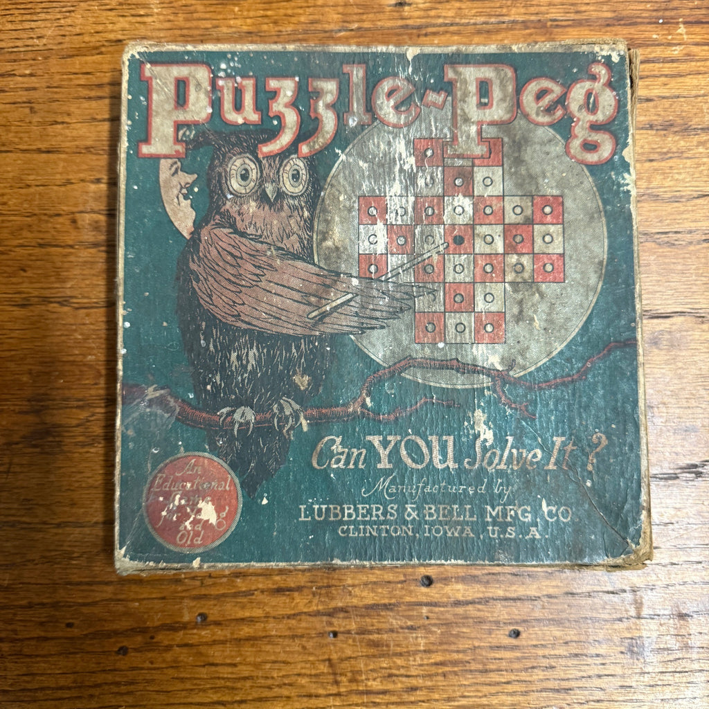 Puzzle Peg Game Manuf. by Lubbers & Bell Rough Early Game Toy