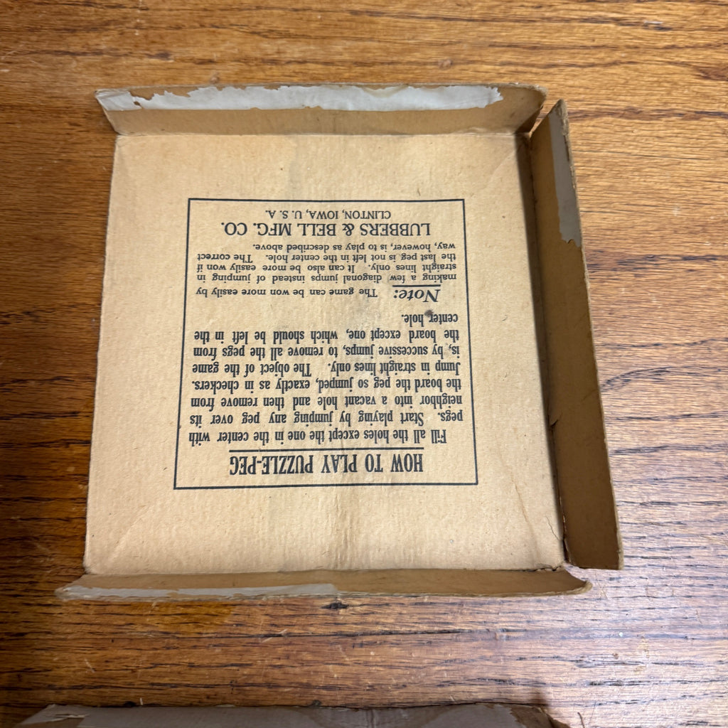 Puzzle Peg Game Manuf. by Lubbers & Bell Rough Early Game Toy
