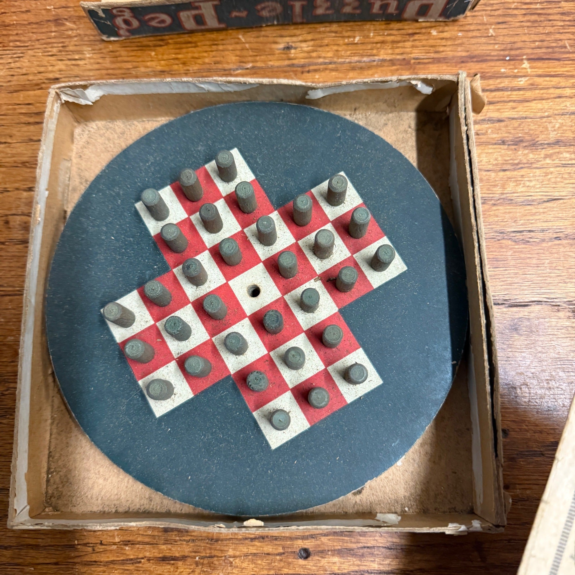 Puzzle Peg Game Manuf. by Lubbers & Bell Rough Early Game Toy