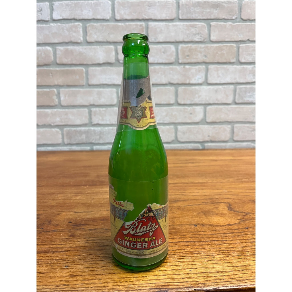 Prohibition Era Blatz Waukesha Ginger Ale Soda Bottle Label Milwaukee, Wis 12oz