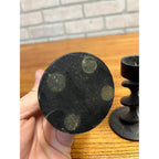 Vintage MCM ‘Image Three’ Michael Harris Brutalist Cast Iron Candleholders Pair