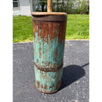 Antique Primitive 19th c. Blue Paint Wooden Staved Shaker Butter Churn AAFA Folk