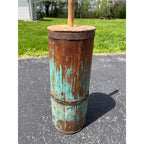 Antique Primitive 19th c. Blue Paint Wooden Staved Shaker Butter Churn AAFA Folk