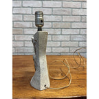Vintage MCM Chalkware Plaster Table Lamp Atomic Sculptural Speckled Stone Base
