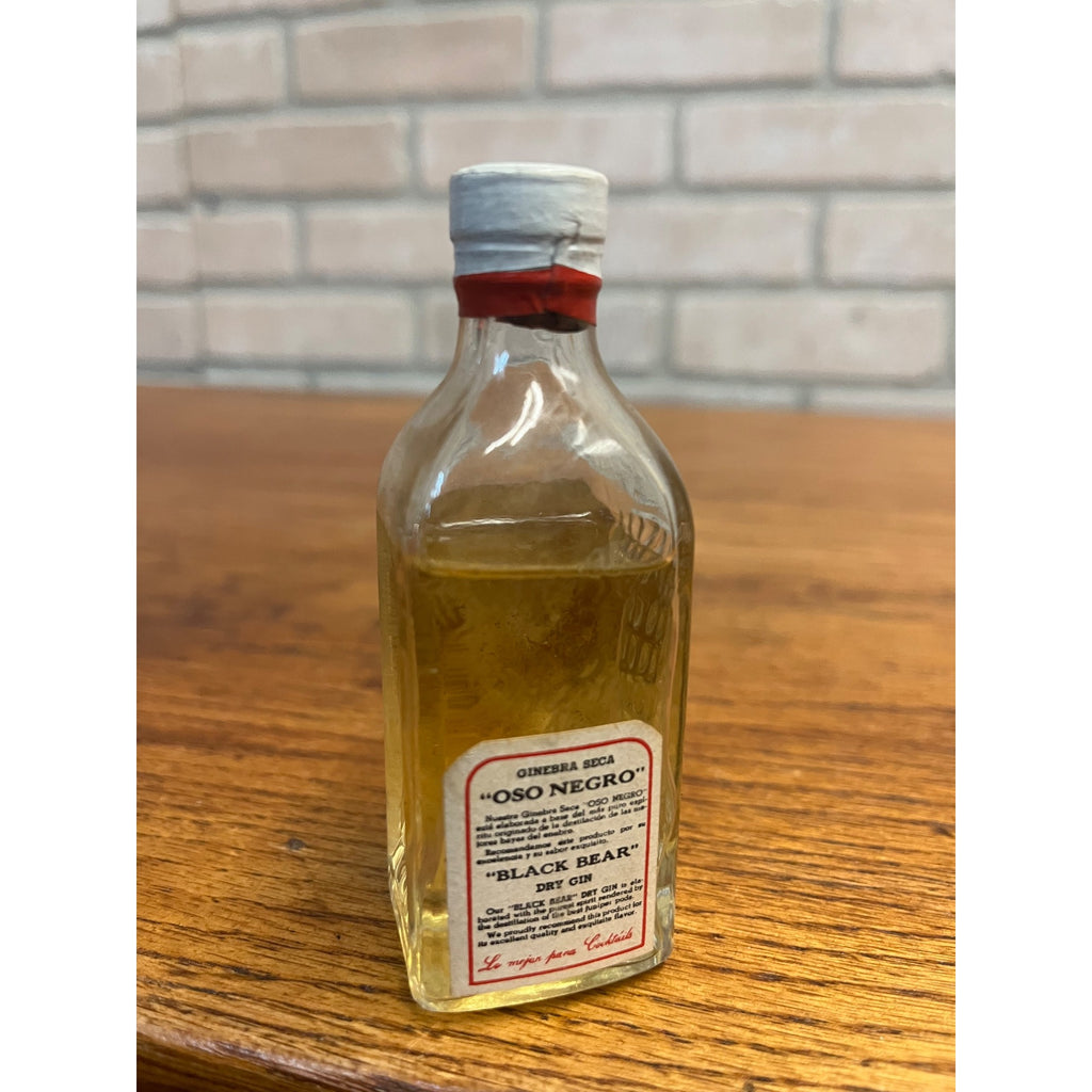RARE Vintage Ginebra Oso Negro Dry Gin EMPTY Glass Liquor Bottle