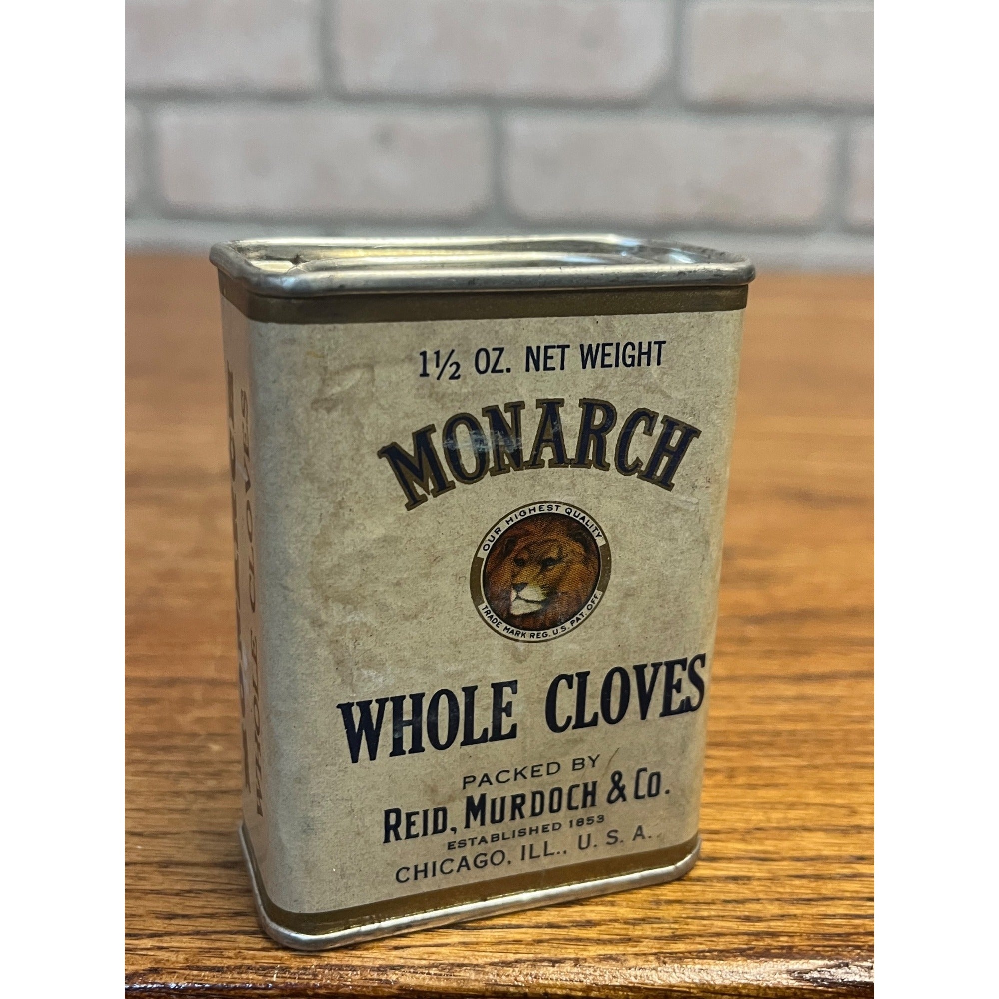 Vintage Monarch Ground Cloves Spice Tin, Reid Murdoch Co. Chicago Advertising Can