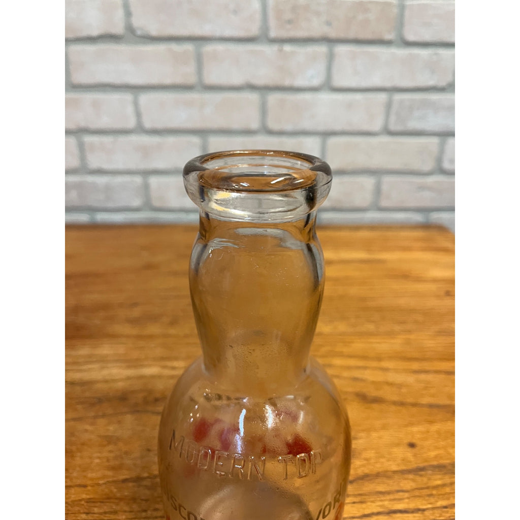 Vintage Verifine "Wisconsin's Favorite" Rounded Milk Bottle "Yes, Sir! It's Good for Grown-Ups Too" Slogan Sheboygan, Wisconsin One Quart