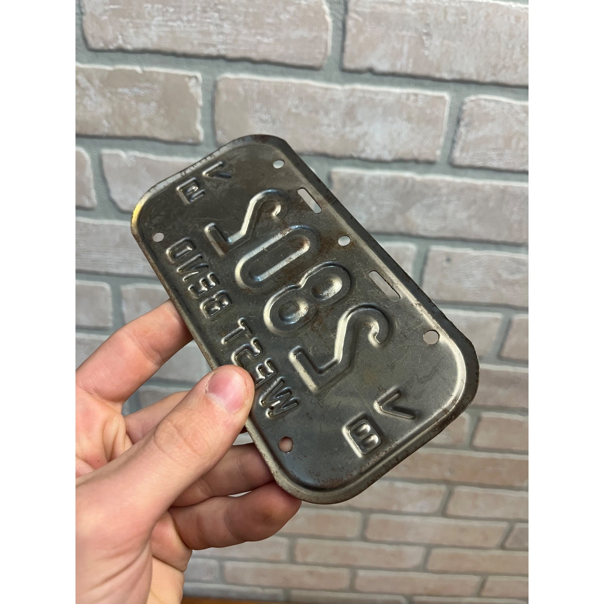 Vintage Wisconsin Bicycle Bike License Plate Embossed West Bend 1978-1979