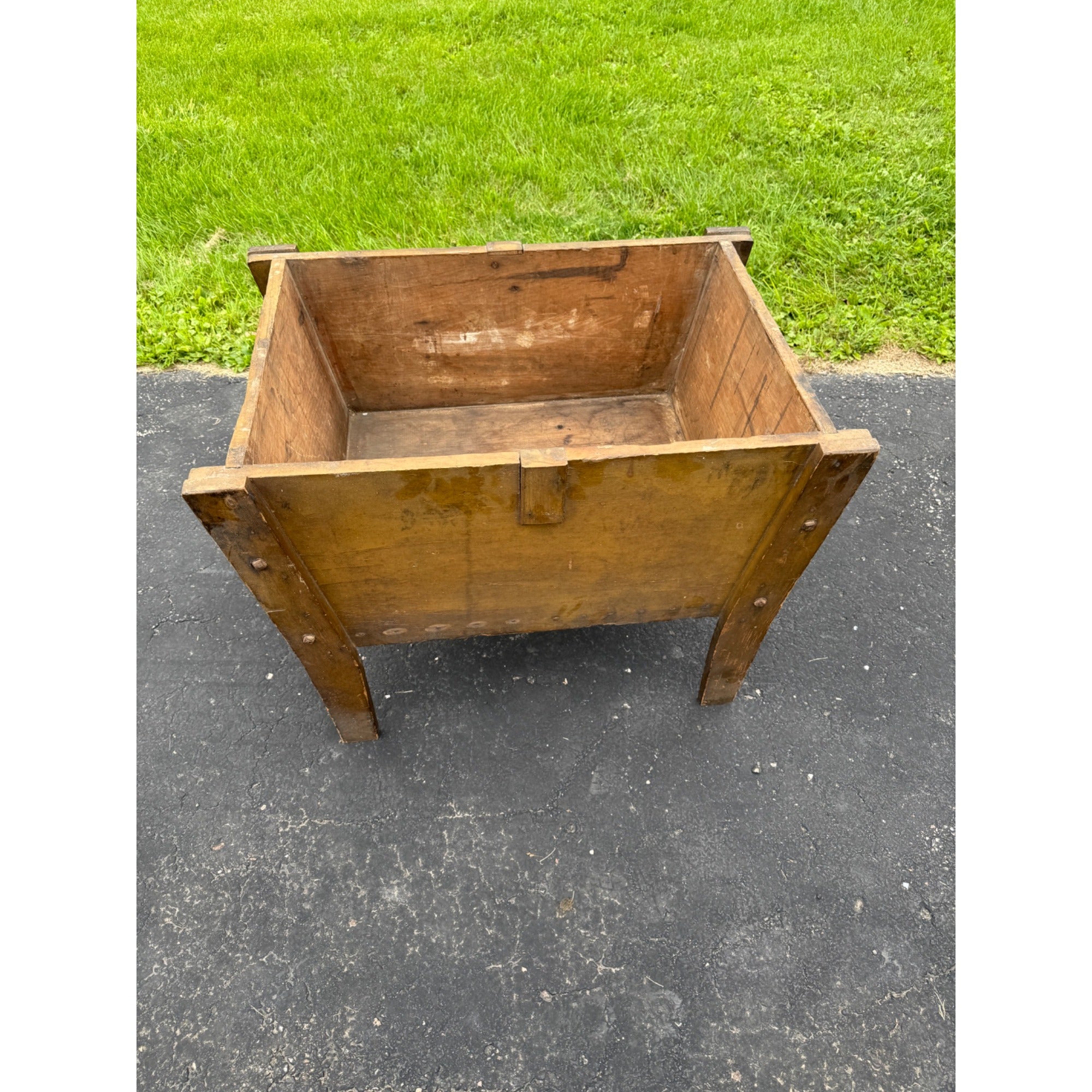 Antique Primitive 19th c. Bread Dough Trough Bin Table Farmhouse