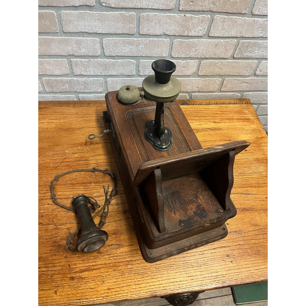 Antique Kellogg Wall Mounted Crank Telephone
