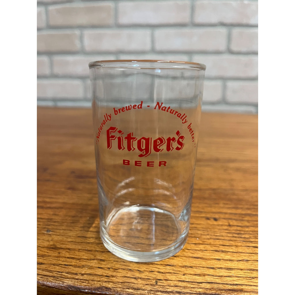 Vintage 1950s Fitgers Beer Shell Bar Glass Advertising Duluth Minnesota 4" Brewery